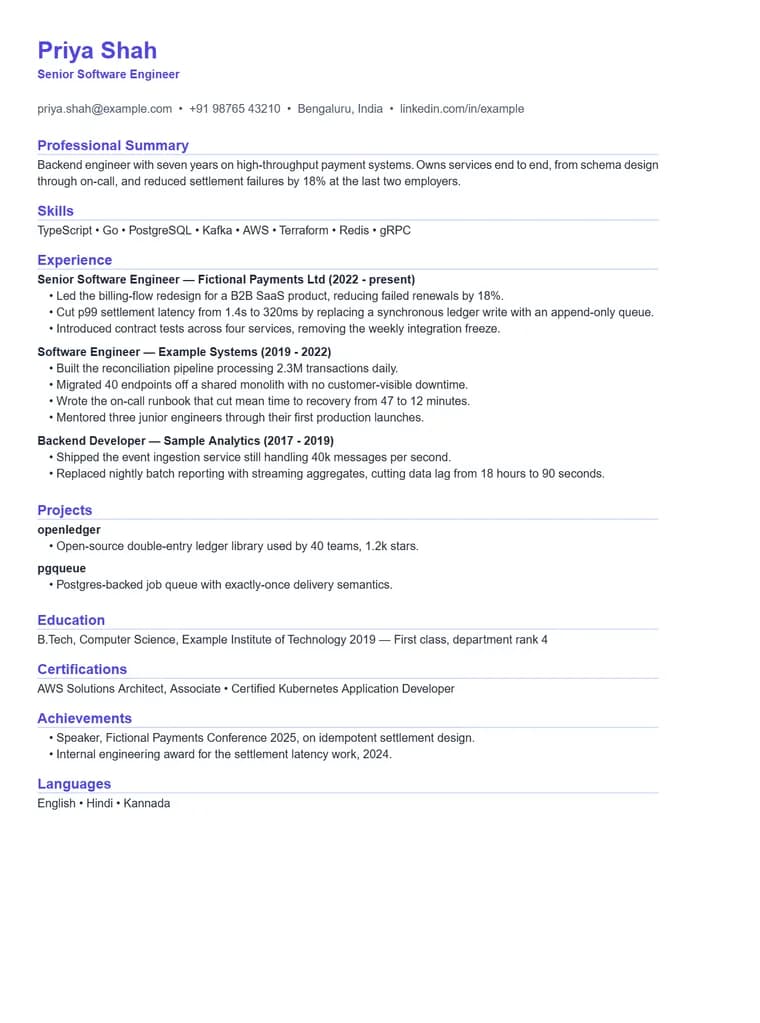 Momentum template: indigo accents